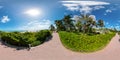 360 photo Miami Beach Atlantic Greenway running biking pathway along the sand dunes equirectangular