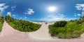 360 photo Miami Beach Atlantic Greenway running biking pathway along the sand dunes equirectangular