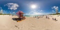 360 photo Miami Beach colorful lifeguard towers Labor Day Weekend 2023