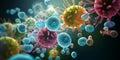 Photo of microbes, viruses under a microscope, macro photography