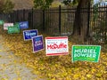 Midterm Election Campaign Posters and Leaves in Washington DC