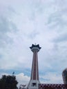 Photo of the minaret near the Semarang intersection.