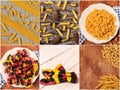 Photo of mixed various kinds of pasta. Royalty Free Stock Photo