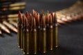 Photo of 5.56mm Ammunition, machine gun bullets belt