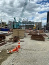 Photo of a Mobile Crane With Outriggers in Construction Site in Invercargill New Zealand Royalty Free Stock Photo