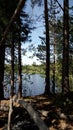 Photo from mobile phone. A view of the lake in Western Siberia, Russia Royalty Free Stock Photo