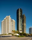 Photo of Modern highrise condominium buildings Sunny Isles Beach FL on blue sky Royalty Free Stock Photo
