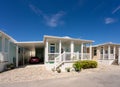 Photo of a modern modular home with blue sky