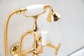 Modern shower and bath faucets in retro style Royalty Free Stock Photo