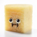Spongy Cubo-futurism: A Unique Sponge Cake With Big Eyes And Teeth