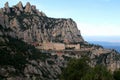 Photo of the Montserrat monastery against the background of the mountains near Barcelona, Spain