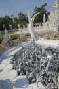 Tree, sculpture, water, fountain, feature, winter, stone, carving, monument, freezing Royalty Free Stock Photo