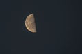 Moonscape in dark sky at night