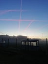 Photo morning sunshining beautiful airtraffic