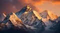 A photo of Mount Everest, with towering peaks as the background, during a calm morning