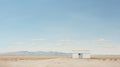 Minimalist Desert Horizon: A Nostalgic Surrealism Painting Royalty Free Stock Photo