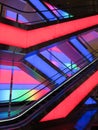 Pretty Multicolored Escalators at the Shopping Mall Royalty Free Stock Photo