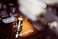 Photo of music gear - guitar reverb pedal.