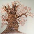 Photo of my own work - pencil draving fine art - tree Royalty Free Stock Photo