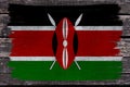 Photo of the national flag of Kenya on a luxurious texture of satin, close-up, copy space, travel concept