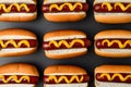 Photo Neat arrangement of hotdog buns captured in a flat lay photo