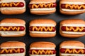 Photo Neat arrangement of hotdog buns captured in a flat lay photo