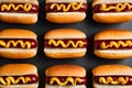 Photo Neat arrangement of hotdog buns captured in a flat lay photo