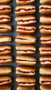 Photo Neat arrangement of hotdog buns captured in a flat lay photo