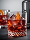 Photo Of Negroni Drink Coctail Isolated On The White Background. Generative AI Royalty Free Stock Photo