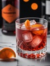 Photo Of Negroni Drink Coctail Isolated On The White Background. Generative AI Royalty Free Stock Photo