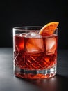 Photo Of Negroni Drink Coctail Isolated On The White Background. Generative AI Royalty Free Stock Photo