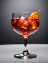 Photo Of Negroni Drink Coctail Isolated On The White Background. Generative AI Royalty Free Stock Photo