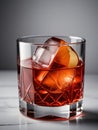 Photo Of Negroni Drink Coctail Isolated On The White Background. Generative AI Royalty Free Stock Photo