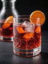 Photo Of Negroni Drink Coctail Isolated On The White Background. Generative AI Royalty Free Stock Photo