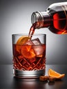 Photo Of Negroni Drink Coctail Isolated On The White Background. Generative AI Royalty Free Stock Photo