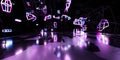 Photo of a neon-lit room with vibrant and colorful lights 3d render illustration