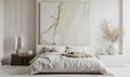 a photo of a neutrally decorated interior bedroom Royalty Free Stock Photo