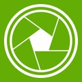 Photo objective icon green