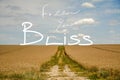 Follow Your Bliss Handwriting Quote In A dreamy Landscape Royalty Free Stock Photo