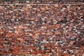 Photo of an old brick wall facet. Background.