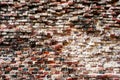 Photo of an old brick wall facet. Background.