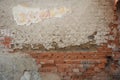 an old broken red brick wall of a building texture Royalty Free Stock Photo