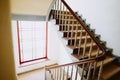 a photo of an old building staircase view Royalty Free Stock Photo