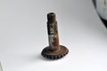 Photo of old chainsaw reducer gear Royalty Free Stock Photo