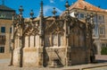 Photo of old gothic stone fountain in the historic center of Kutna Hora