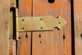 Old metal wooden door hinge Royalty Free Stock Photo