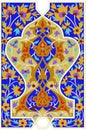 Fragment of mosaic decoration.Ceramic tiles for the decoration of the Shahi Zinda memorial. Samarkand