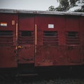 Photo of an old and rusty train with cracks. Royalty Free Stock Photo