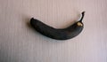 Photo of an old spoiled banana. Black rotten banana peel. Royalty Free Stock Photo