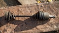 Photo of old used front drive axle